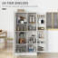 63" Kitchen Pantry Storage Cabinet, 14-Tier Freestanding Kitchen Cupboard With 2 Doors, Adjustable Shelves For Living Room, Dining Room