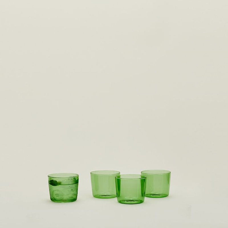 Colorful Stackable Borosilicate Glass Cup Set of 4