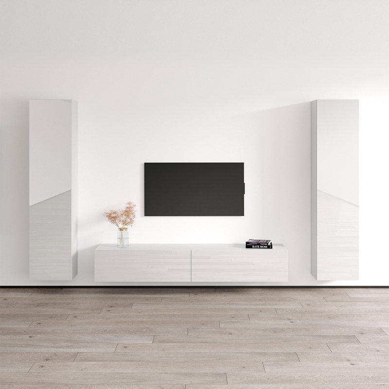 Meuble audio-vidéo 102,5 po Gisberto, Blanc