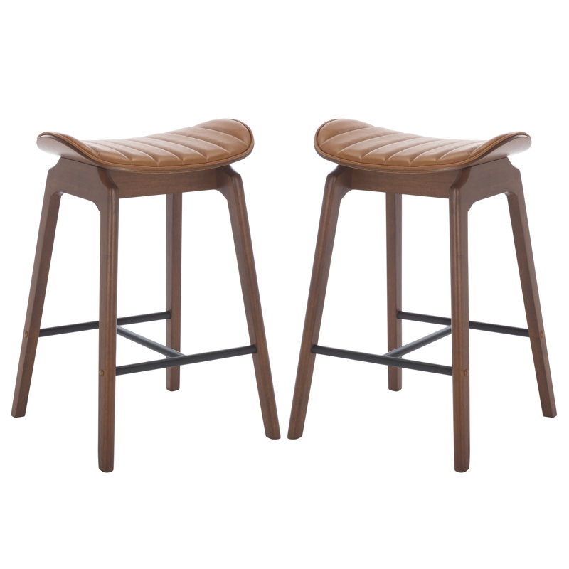 Elline Wood Counter Stool, Brown