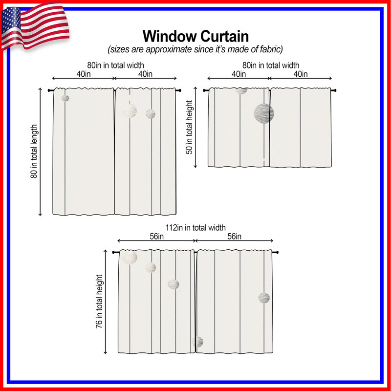 Rideaux de fenêtre minimalistes transparents et obscurcissant - 2 panneaux, 56 po x 76 po - 2 panneaux