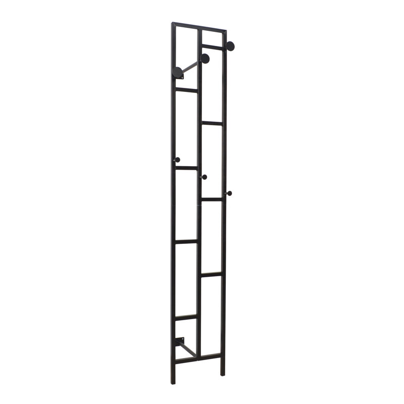 Ayme Steel 6 - Hook Wall Mounted Coat Rack, Black