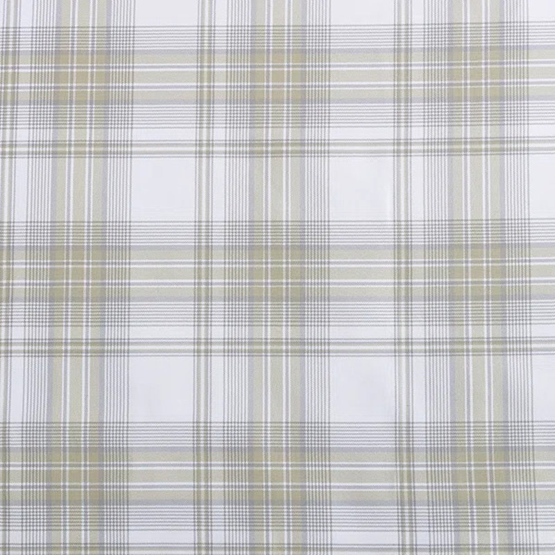 Twin White Plaid Microfiber Sheet Set with Pillowcase