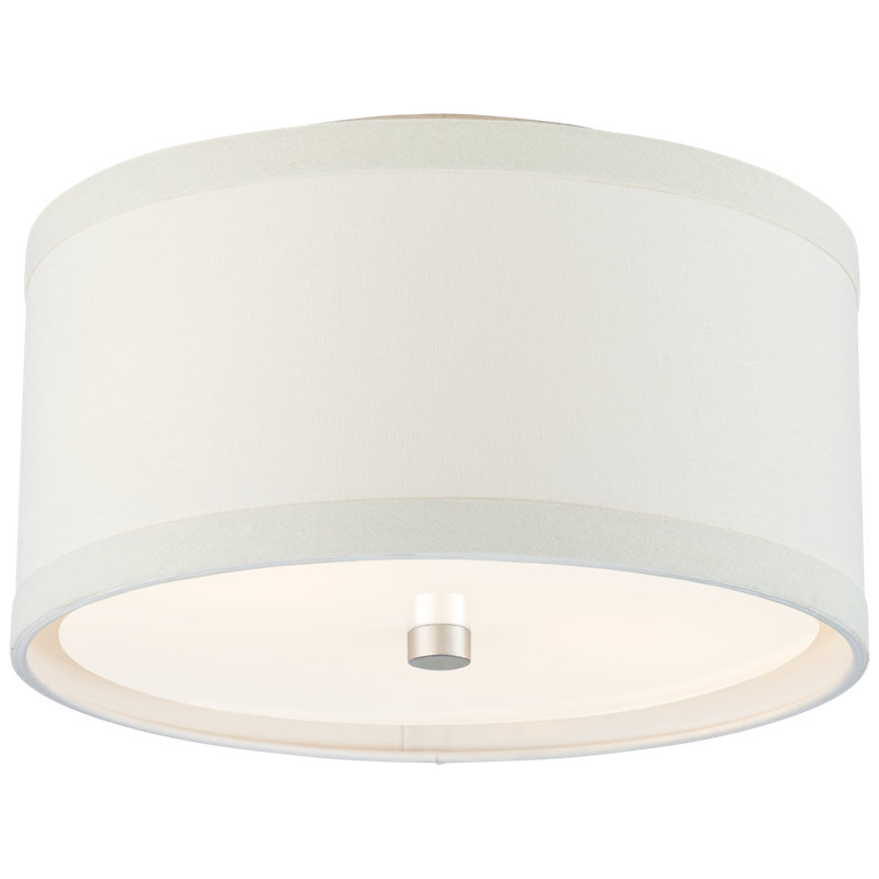 kate spade new york Walker Small Flush Mount, White, Burnished Silver