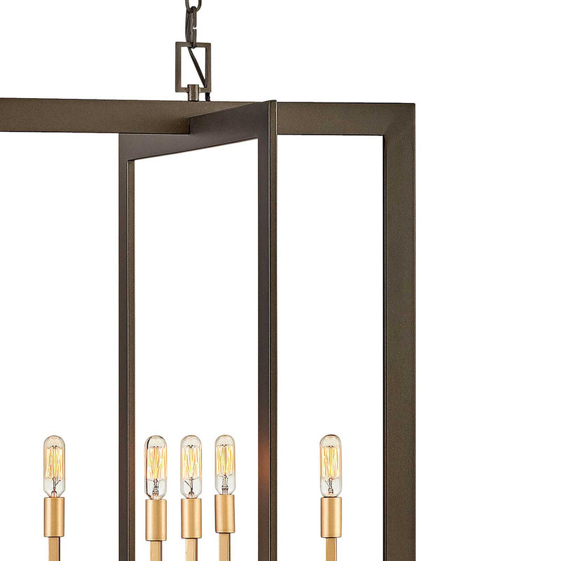 Lustre rectangulaire à 5 lumières de style bougie Anders