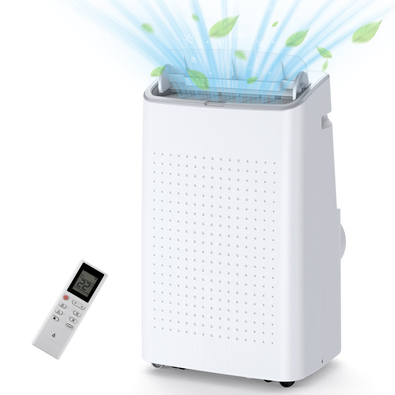 3-In-1 Portable Air Conditioner with Low Noise, Remote Control, Sleep Mode, Auto Swing & 24H Timer for Rooms Up to 700 Sq.Ft, 14,000 BTU (White)