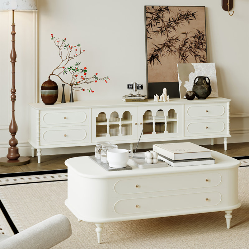 Table basse American American, Crème, crème, H 18,9 po x L 51,2 po x l 27,6 po