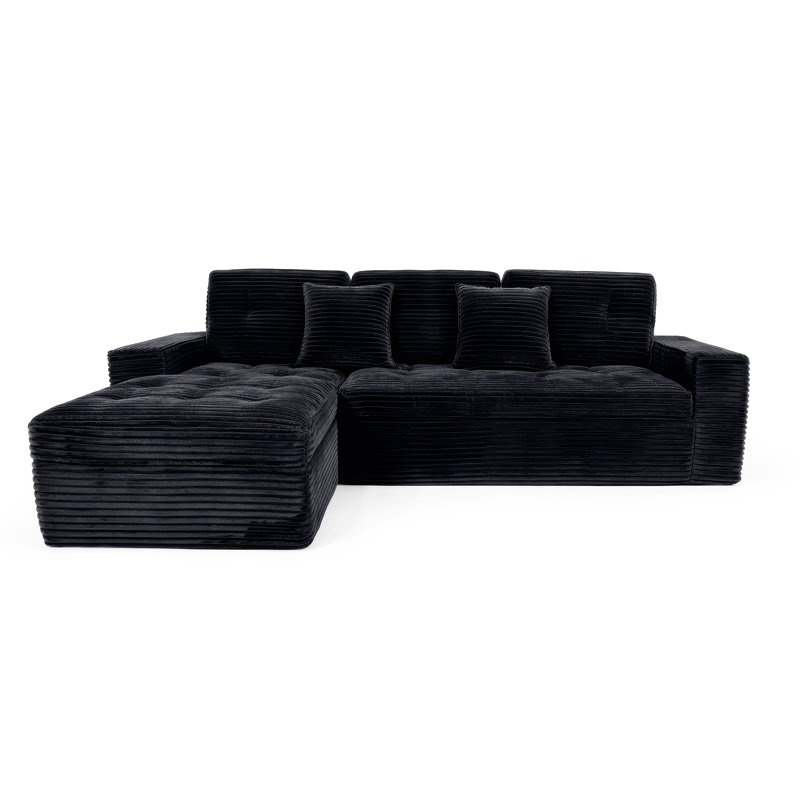 Ensemble de canapés Boneless, Similifourrure noire