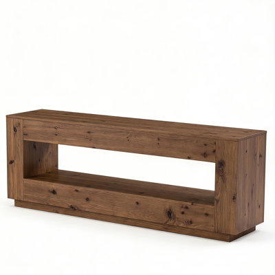 Meuble télé rectangulaire en bois massif de 180 cm (70,86 pouces) pour téléviseurs jusqu'à 75 pouces, avec tablette de rangement ouverte, idéal pour le salon.