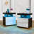 Modern Nightstand With Wireless Charging Station And LED Light ( Set Of 2 )-1756796498