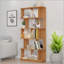 Bibliothèque moderne de rangement ouverte à 5 niveaux avec tablettes spacieuses, bois aggloméré durable et conception anti-arrachement pour le bureau à domicile et le salon-2111790556