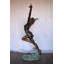 Statue en bronze de danseuse de ballet sur scène - Taille: L 45 po x l 27 po x H 71 po.