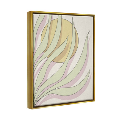 "Contemporary Tropical Plant Leaves" par Lil 'Rue - cadre flottant, impression sur toile