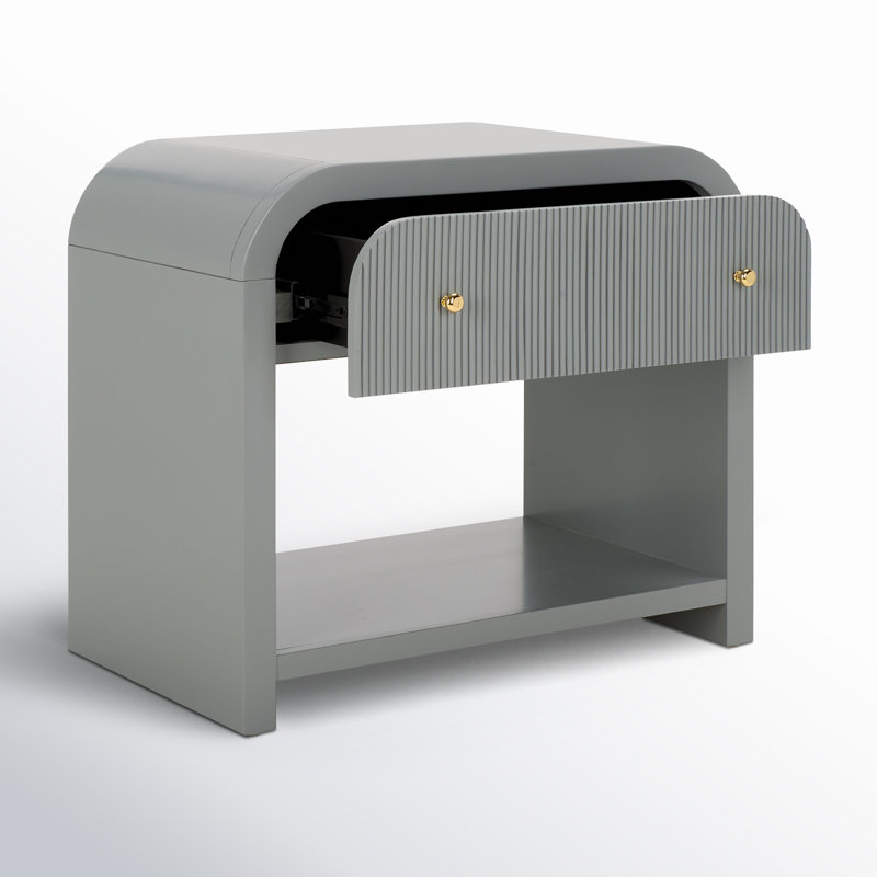 Liabella 1 - Drawer Nightstand, Light Gray