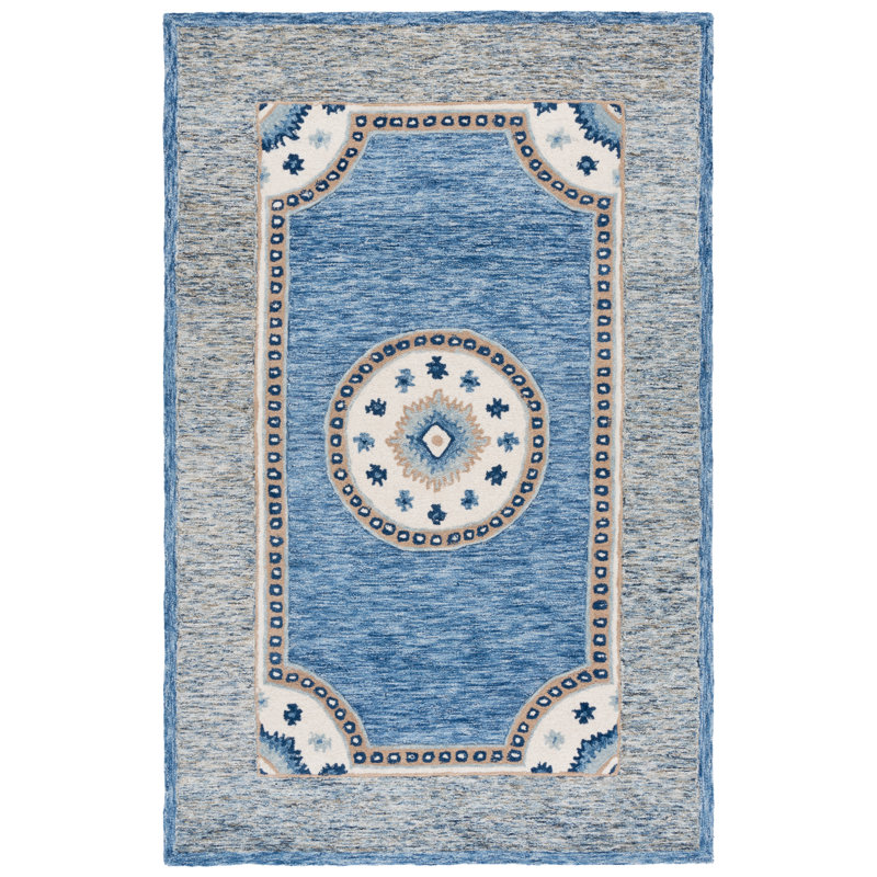 Metro 708 touffeté à la main 80% laine; Tapis géométrique 20% coton, Rectangle de 5 pi x 8 pi
