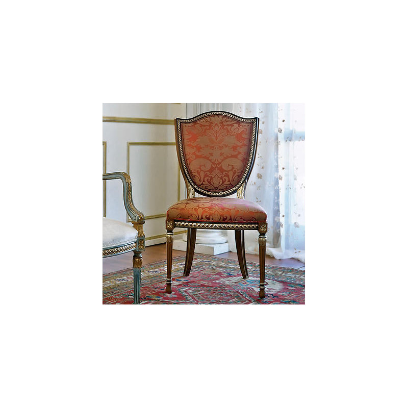 Side Chair in Brown/Red