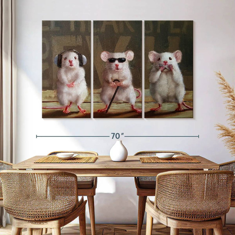 Ketti Three Wise Mice, 42" H x 65" W