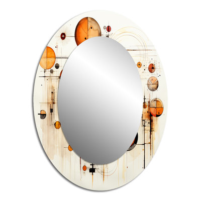 The Way To Grace Vintage Pink Gold Watercolor II - Abstract Oval Decorative Mirror On Metal