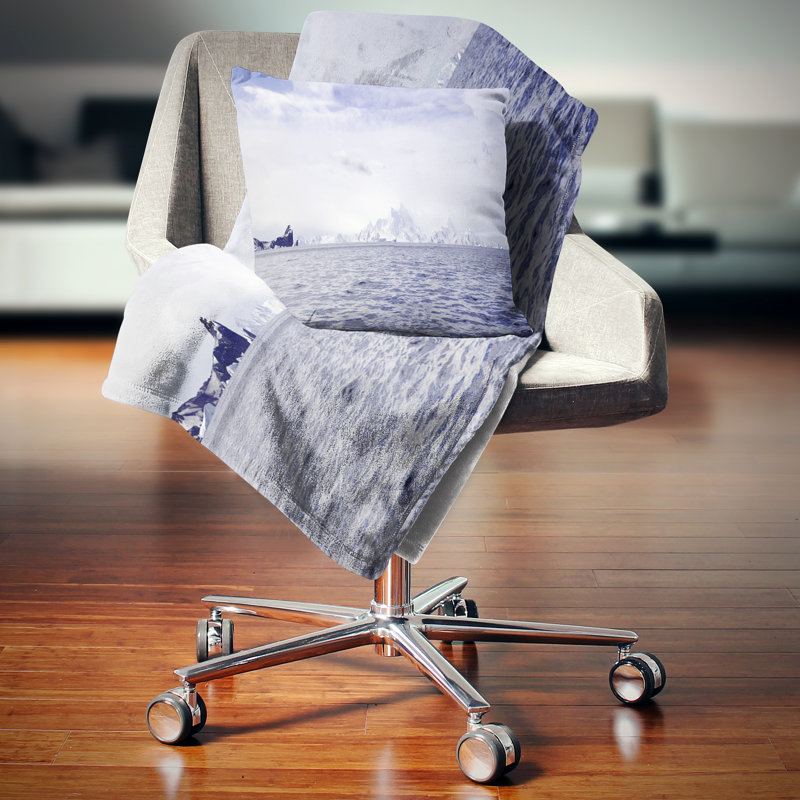 Antarctic Sea with Icebergs - Sea & Shore Printed Pillow, 16" x 16", Throw Pillow