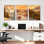 Paysage de montagne coucher de soleil sur toile tendue, reproduction d'art sur toile, ensemble de 3