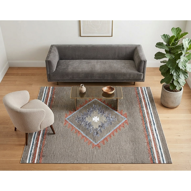 Tapis brun en laine fabriqué à la main Foundry Select, Rectangle 7 pi 6 po x 9 pi 6 po