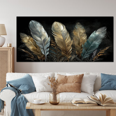 Roslie " Gold Gilded Feathers II "