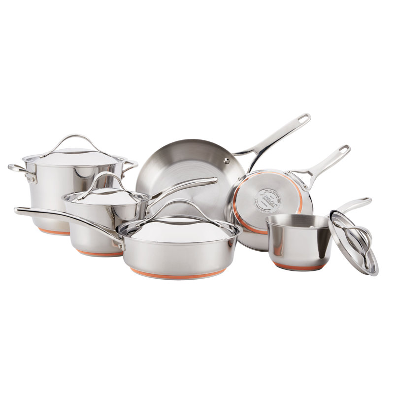 Tulipe 3-Piece Stainless Steel Nonstick Frying Pan Set