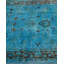 Tapis bleu noué à la main Mazarine, unique en son genre - bleu