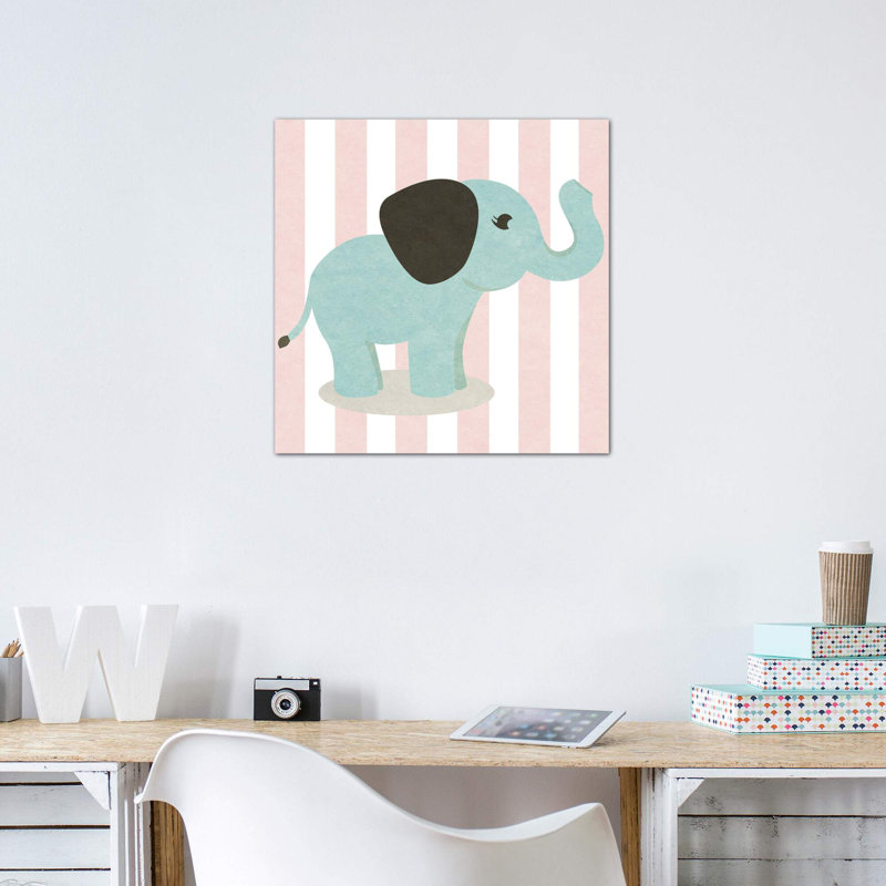 Happy Baby Animals I - impression d'art graphique, H 26 po x l 26 po x P 1,5 po, Toile tendue, Pas de tapis
