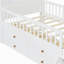 Cadre de lit simple avec rangement à 4 tiroirs, cadre de lit en bois pour enfants, lit plateforme simple avec tête de lit garde-corps et échelle-1031081706