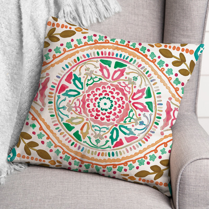 Housse et insert de coussin extérieur d'extérieur, Pink, Floral 1