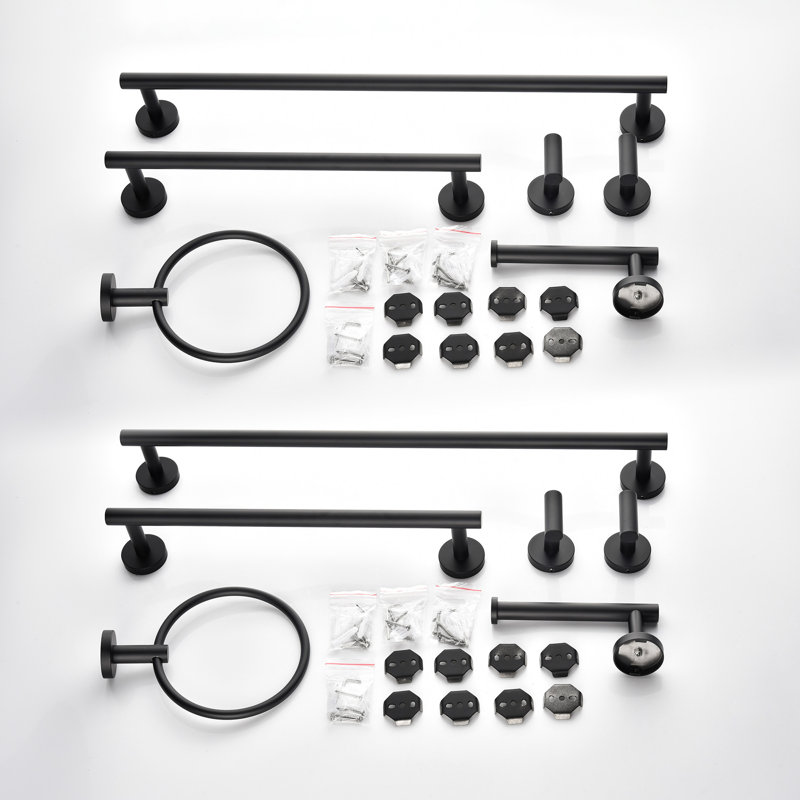 12 - Piece Bathroom Hardware Set, Matte Black