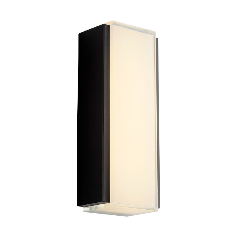 Applique à bras noire à intensité variable à 1 lumière DEL Garytt, H 16 po x l 6,37 po x P 3 po