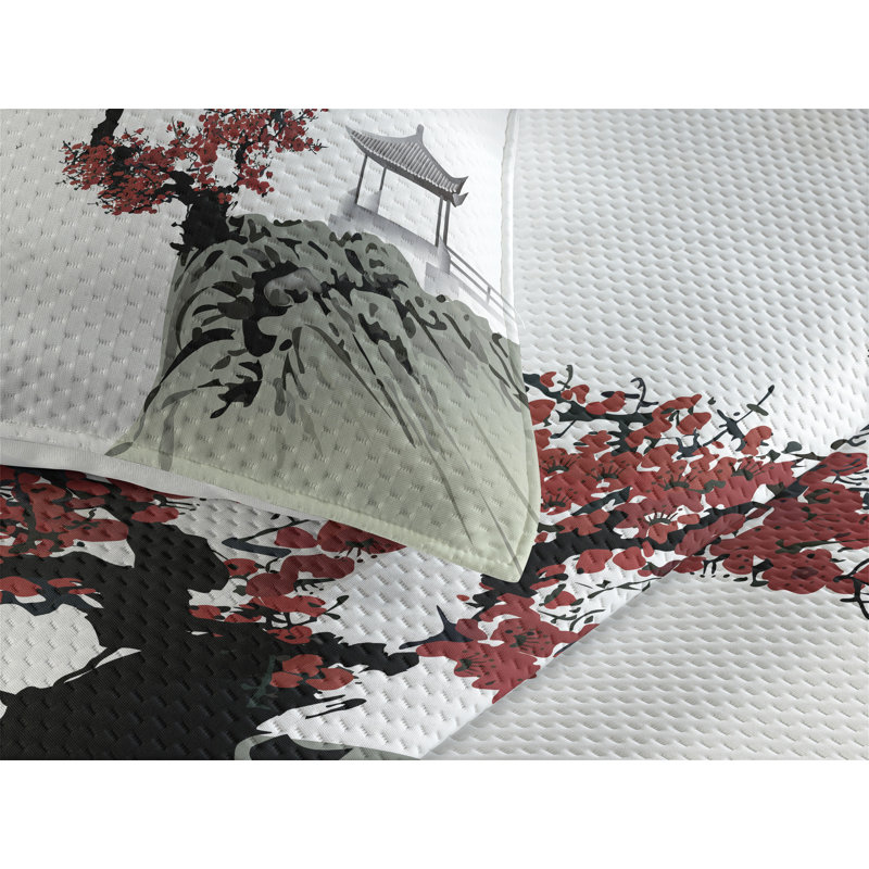 Eclectic Polyester Floral Coverlet