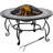 Abduljabaar Round Steel Wood Burning Fire Pit with Lid