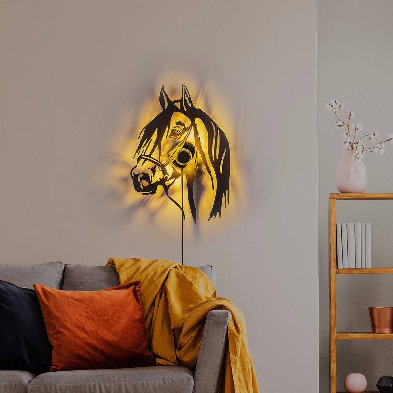 Stylish Black Wall Lamp, 16.1 x 22.4 x 3.5 inches | 100% Metal Construction, 40W, IP20 Rated | Versatile On/Off Switch, 78.7-inch Cable | Perfect for Modern Living Rooms, Bedrooms, & Hallways