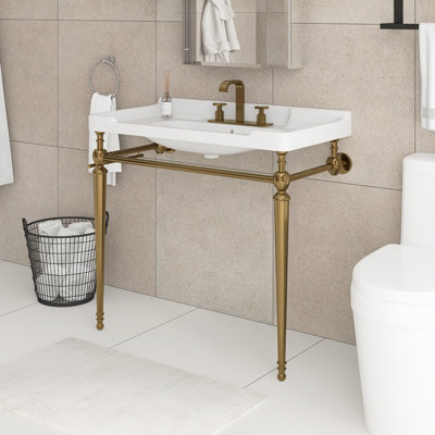 Freestanding Single Bathroom Vanity With Ceramic Top