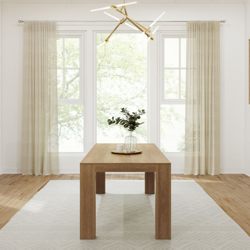 Chalonda Pine Solid Wood Dining Table, Pecan Wirebrush, 35.8" W x 72.25" L 