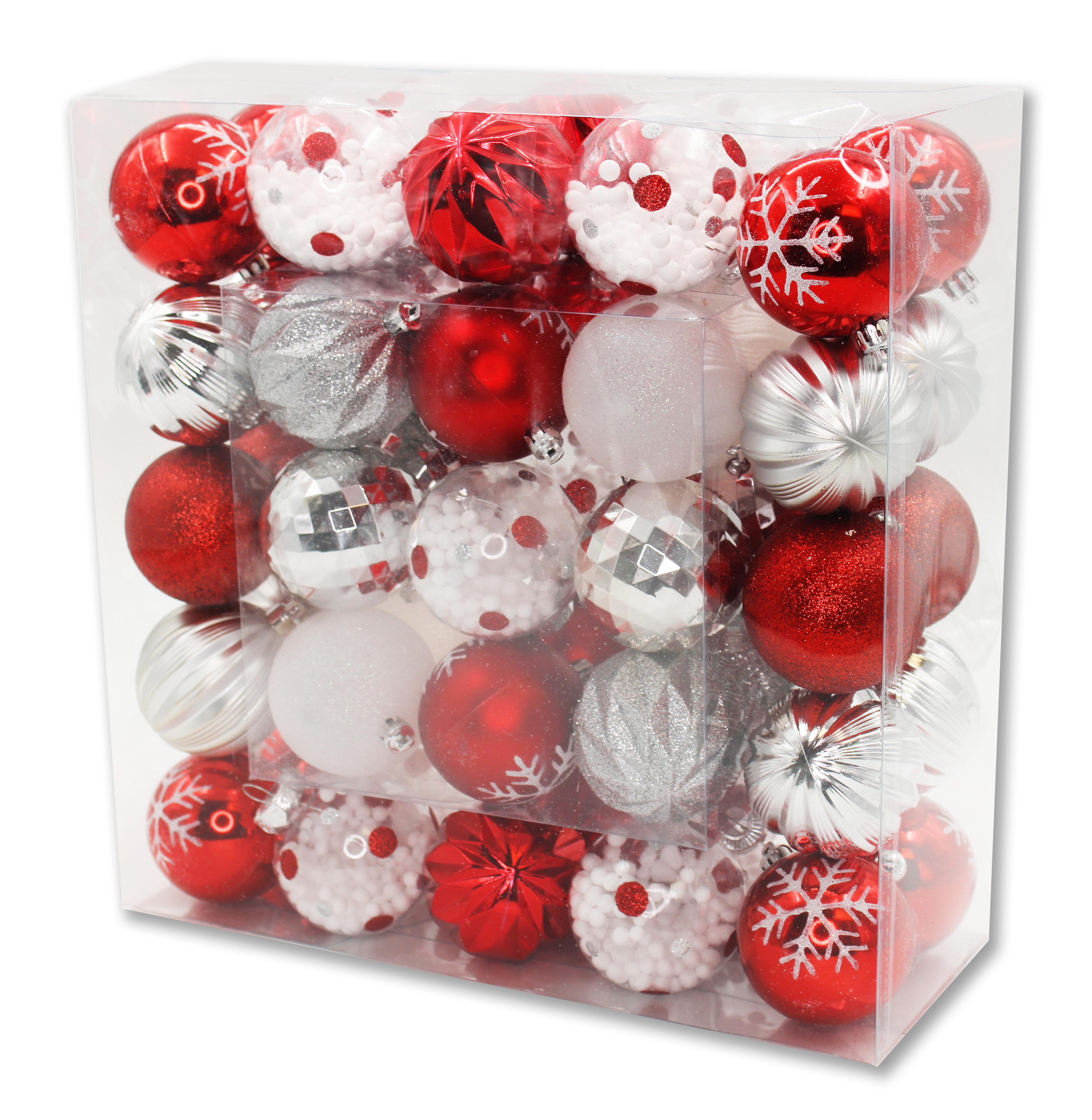 Queens of Christmas Arctic 50 Piece Assorted Ball Holiday Shaped ...