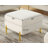 Upholstered Bouclé Square Ottoman with Metal Legs, Large Ottomans-1337437239