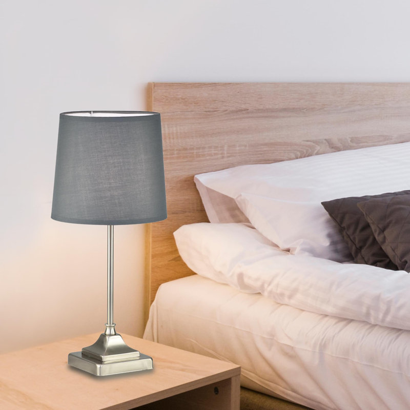 Britten Metal Table Lamp, Brushed Nickel, Grey