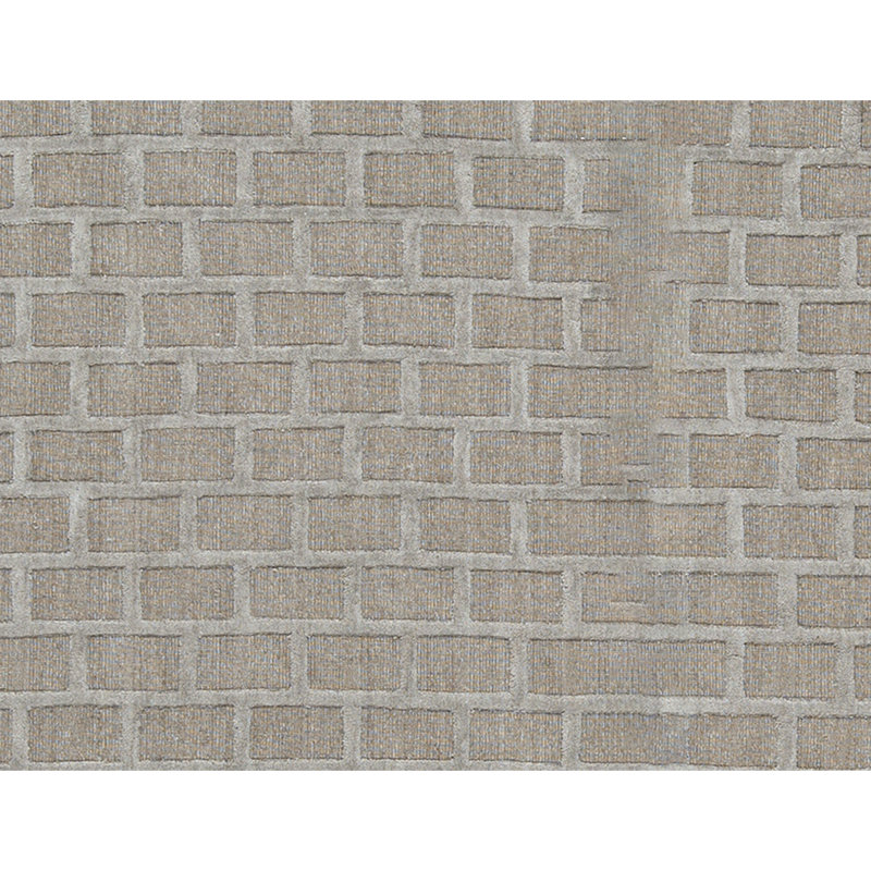 Wool Geometric Area Rug in Gray
