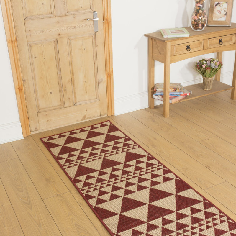 Aryana Looped/Hooked Red Indoor Rug, Runner 80 x 270cm