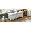 Banc de rangement classique avec siège rembourré et trois tiroirs pour le hall d'entrée et le salon-919105517