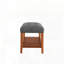 Banc en tissu avec finition chêne