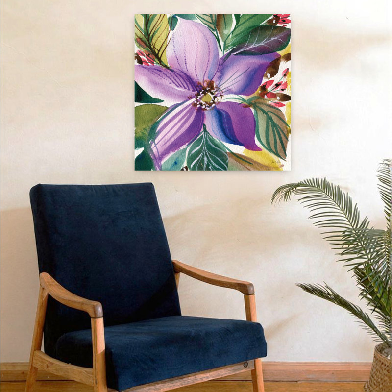 Art floral contemporain abstrait floral, H 24 po x l 24 po