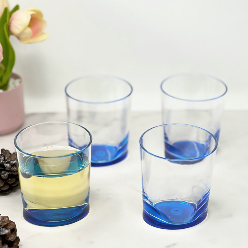 Verres ovales ovales en acrylique, Bleu, 12 oz liq.