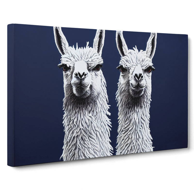 The Two Llamas Vol.2 - Wrapped Canvas, 35cm H x 50cm W x 3cm D