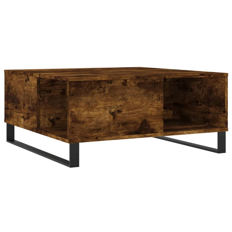 Babli Coffee Table 80x80x36.5 cm Engineered Wood, Smoked Oak