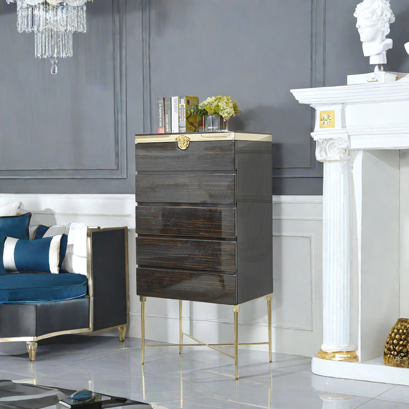Commode d'appoint Gold Wire Ebony